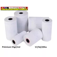   Thermo tekercs Prémium 55gr /m2 57mmx29fmx12mm hőpapír BPA mentes (thermo szalag) 100db/dob(57/50,57x50) 