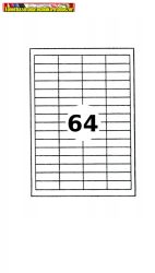 Etikett 48,3x16,9mm 64címke/lap 100lap/dob  (öntapadós címke)