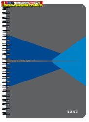 LEITZ  Office Spirálfüzet, A5, kockás, 90 lap, PP borító, szürke-kék 44981035