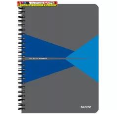   LEITZ  Office Spirálfüzet, A5, kockás, 90 lap, PP borító, szürke-kék 44981035