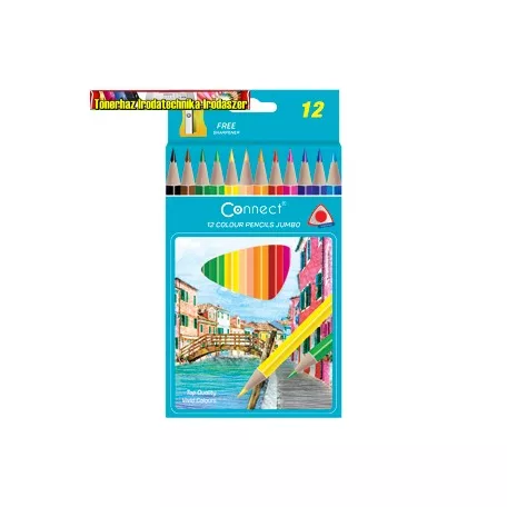 Connect színes ceruza  12db-os készlet, vastag háromszögletű JUMBO (17869)