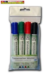 Táblamarker készlet kúpos, 4 db-os 1-3 mm (fekete, kék, piros, zöld) (táblafilc,whiteboard marker)