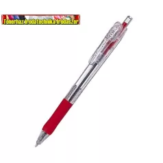   ZEBRA Tapli Clip ECO Golyóstoll, 0,21 mm, nyomógombos,  piros