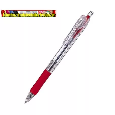 ZEBRA Tapli Clip ECO Golyóstoll, 0,21 mm, nyomógombos,  piros