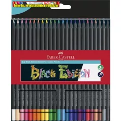   FABER-CASTELL SZÍNES CERUZA HÁROMSZÖGLETŰ 24db/cs  BLACK EDITION 116424