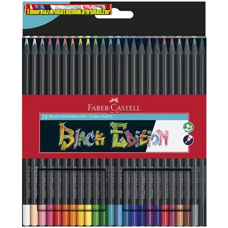 FABER-CASTELL SZÍNES CERUZA HÁROMSZÖGLETŰ 24db/cs  BLACK EDITION 116424