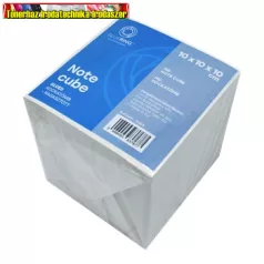   Kockablokk 10x10x10 cm ragasztott, újrahasznosított papírból, fehér , (tépőtömb,kockatömb )Bluering