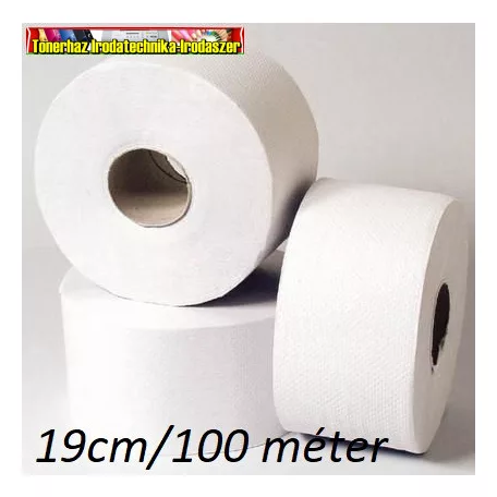 Toalettpapír Ipari hófehér 100%cellulóz,kicsi (19cm) 100méter/tek,2 rétegű TPC219R 100