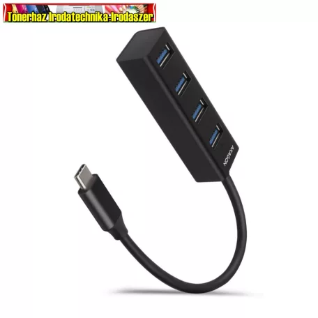 AXAGON HUE-M1C USB3.2 Type-C Hub 4-port metal black