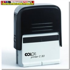 Bélyegző, COLOP Printer C 30 fekete ház, kék párnával (C30)
