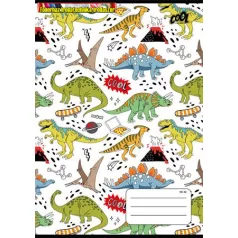   Füzet, tűzött, A5, vonalas, 32 lap, 1. osztály, COOL BY VICTORIA , Dinosaurus world, 14-32 (A/5)