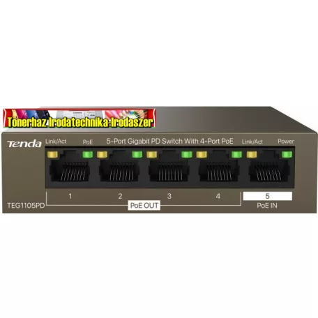 Tenda TEG1105PD 5-Port Gigabit PD Switch With 4-Port PoE Extender