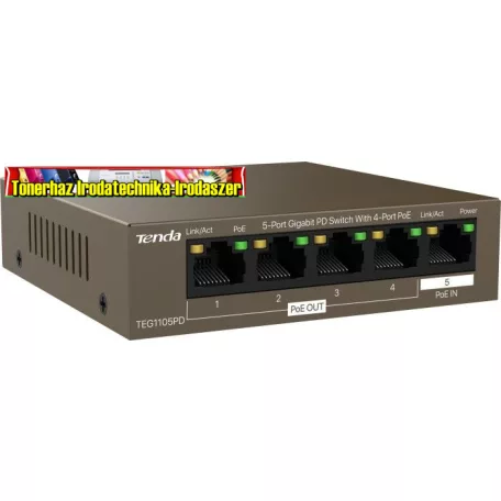 Tenda TEG1105PD 5-Port Gigabit PD Switch With 4-Port PoE Extender
