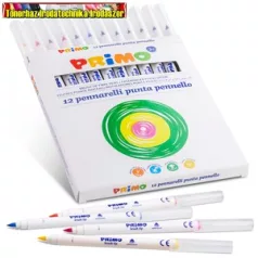   - KIÁRUSíTÁS - Ecsetiron PRIMO, 12 szín, karton dobozban (ecsetirón,ecsetfilc,) 618BT12