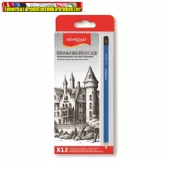   Keyroad Grafitceruza készlet, 12 különböző keménységben, hatszögletű 12 db/doboz
