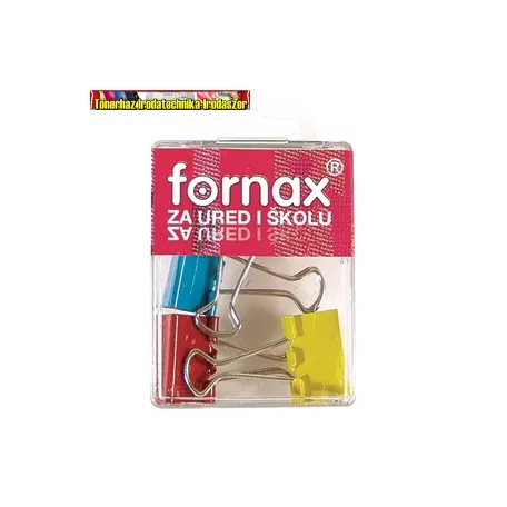 FORNAX BC-31 Bindercsipesz(iratcsipesz) 25mm-es színes, 4 db műanyag dobozban
