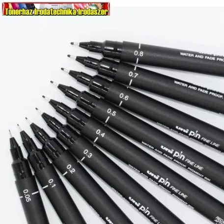 UNI PIN rajzmarker fekete színben,  választható 10 különböző méretben