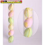   Húsvéti tojásdekoráció rózsaszín/krém/zöld színű akasztóval 6 db/csg