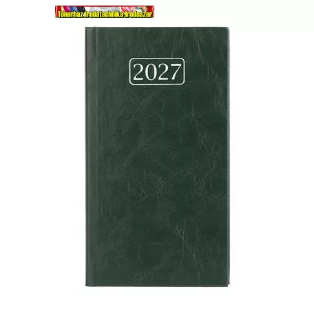 VICTORIA OFFICE Chrono Zsebnaptár, álló elrendezésű,  zöld (2027 évi)