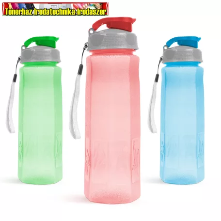 - Kiárusítás-  57215  Sport kulacs - műanyag, átlátszó - 800 ml- 3 féle szín