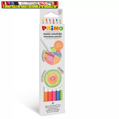- KIÁRUSíTÁS - Primo Minabella Színesceruza készlet 6db-os 5251MINAB6F  fluor színek 