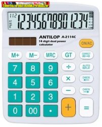 Antilop A-2114C 14 digit asztali számológép türkizkék