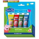 Ujjfesték, STAEDTLER "Noris® Junior 8814", Peppa malac, 4 szín/dob