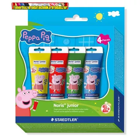 Ujjfesték, STAEDTLER "Noris® Junior 8814", Peppa malac, 4 szín/dob