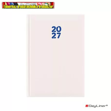 DAYLINER Pannon határidőnapló, naptár, tervező, A5 heti  fehér (2027 évi) (agenda)