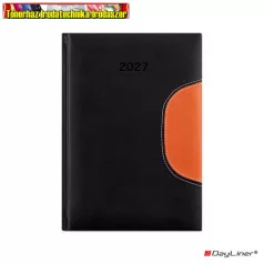   DAYLINER Memphis határidőnapló, naptár, tervező, B/5 heti fekete-narancs (2027 évi) (agenda)