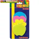 Öntapadós jegyzettömb Centrum Stick Notes 70x70 mm 4x25 lapos neon vegyes színek (80316)