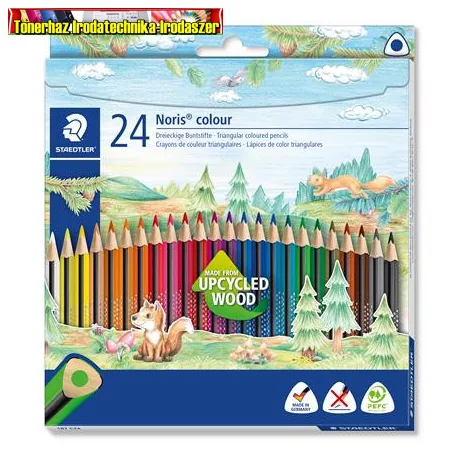 STAEDTLER Noris Colour 187 ,Színes ceruza készlet, háromszögletű,  24 különböző szín ( 187C24)