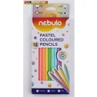 Nebulo Színes ceruza készlet, hatszögletű,  12 különböző, Pasztell szín