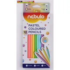   Nebulo Színes ceruza készlet, hatszögletű,  12 különböző, Pasztell szín