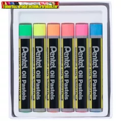   Pentel PHN-F6 olajpasztell kréta készlet,  6 klf., fluoreszkáló