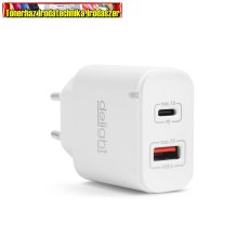 55047WH Hálózati Adapter USB + Type-C PD20W gyorstöltéssel - fehér