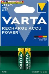 VARTA Power Tölthető elem, AAA mikro, 2x1000 mAh, előtöltött, 