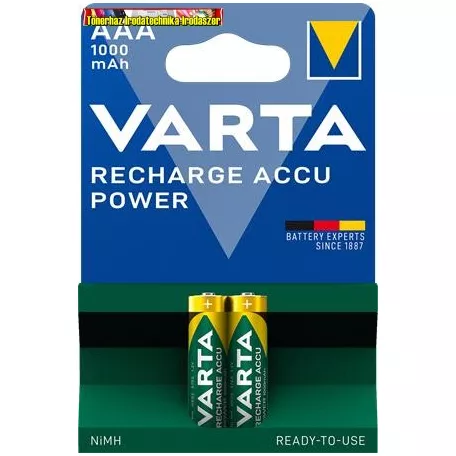 VARTA Power Tölthető elem, AAA mikro, 2x1000 mAh, előtöltött, 