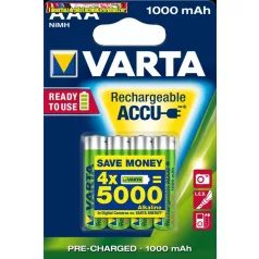 VARTA Tölthető elem, AAA mikro, 4x1000 mAh, 