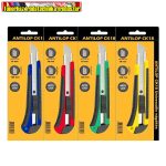   Antilop CK18 BARKÁCSKÉS Snitzer 18mm , műanyagtestű, fém sínnel, gumis fogórész(Univerzális kés 18mm sniccer) (Barkácskés)