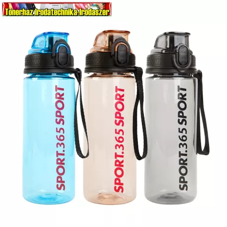 - Kiárusítás-  57211  Sport kulacs - műanyag, átlátszó - 600 ml - 3 színben