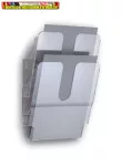   DURABLE FLEXIPLUS 2 Prospektustartó, fali, álló, A4,  áttetsző, 2 rekeszes