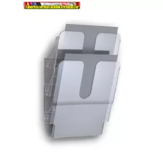   DURABLE FLEXIPLUS 2 Prospektustartó, fali, álló, A4,  áttetsző, 2 rekeszes