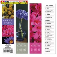 Naptár könyvjelző pd 5x21 cm 2026 - Virágok -