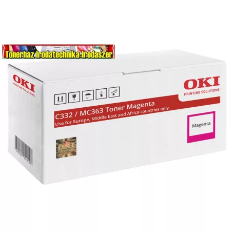 OKI 46508710 EREDETI nagy kapacítású Lézertoner C332, MC363 nyomtatókhoz, magenta; 3K