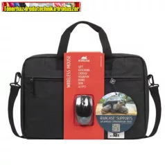   RIVACASE Regent 8038 Notebook táska, 15,6", vezeték nélküli egérrel, fekete