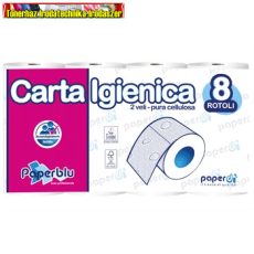 Paperblu Carta Igienica_Paperdi Toalettpapír 2 rétegű kistekercses 100% cellulóz 150 lap/tekercs 8 tekercs/csomag 