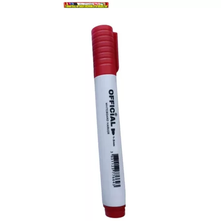 OFFICIAL  Táblamarker piros, kúpos heggyel  (whiteboard marker,táblafilc)