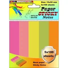 Antilop SN-9708 neon jelölő címke 5x100 lap 15x50 mm-es
