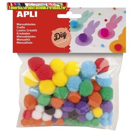 APLI Creative pom-pom,  vegyes színek (78 db/csg)